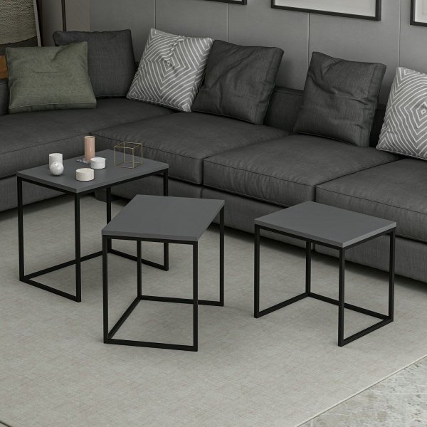 Table Evia 45/50/55 x 36/38/40 cm - Anthracite