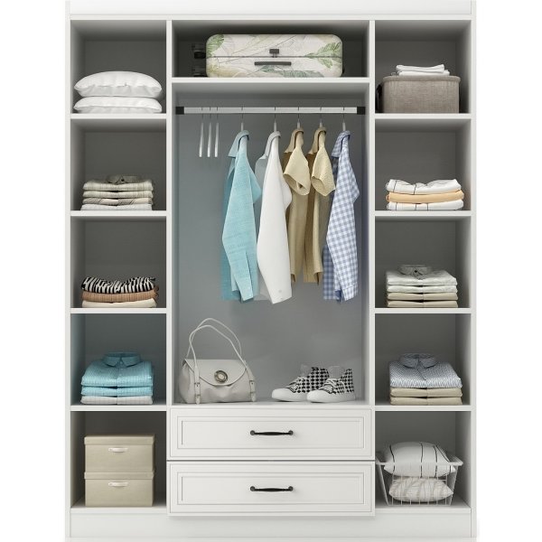 Armoire Henné 140 x 50 x 182 cm - Blanc Armoire Henné 140 x 50 x 182 cm - Blanc