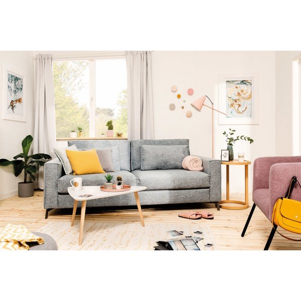 Table basse Triango 110 x 85 cm - Blanc/chne sonoma