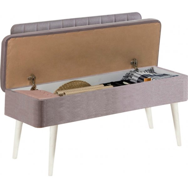 Banc Vina avec dossier - Blanc/gris Banc Vina avec dossier - Blanc/gris