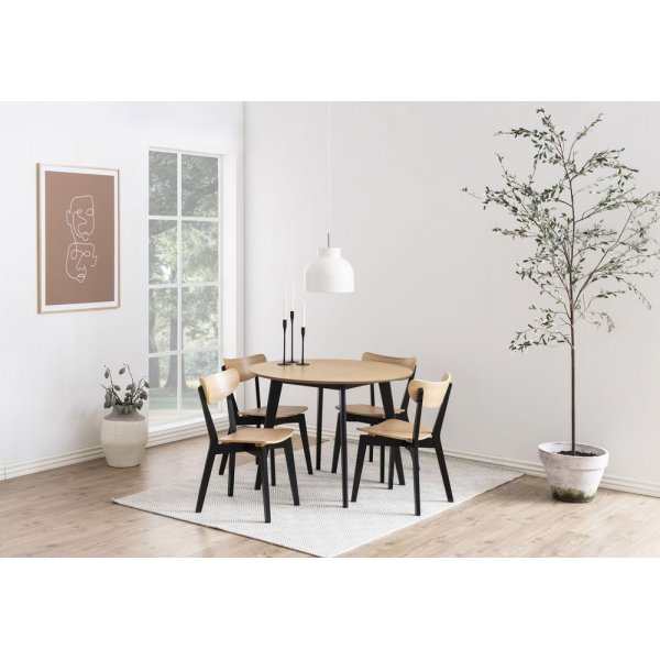 Matbord 105 cm - Ek/svart