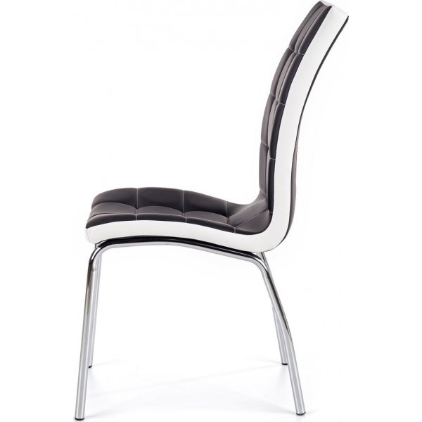 Chaise Isak - Blanc/noir (PU) / Chrome Chaise Isak - Blanc/noir (PU) / Chrome