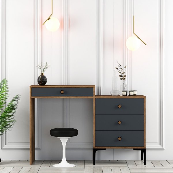 Lisbon kaptafel 124 x 40 cm - Walnoot/antraciet Lisbon kaptafel 124 x 40 cm - Walnoot/antraciet