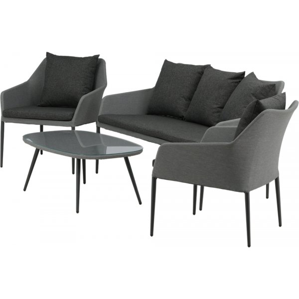 Groupe de canapés Spoga - Noir/Gris Groupe de canapés Spoga - Noir/Gris