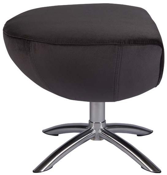 Baloo fotpall - Kolsvart/borstat st�l