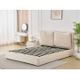 Sngram lyx med frvaring inklusive snggavel 160 x 200 cm - Beige