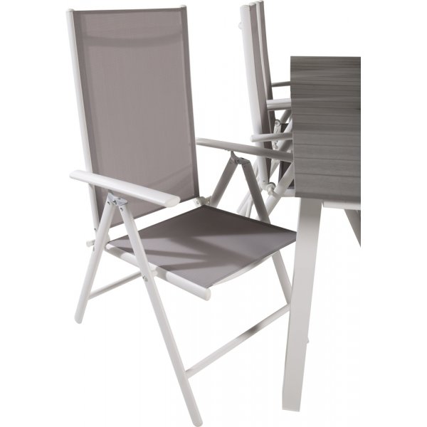 Levels utematgrupp med 6 st Break positionsstolar - Grå/Vit Levels utematgrupp med 6 st Break positionsstolar - Grå/Vit