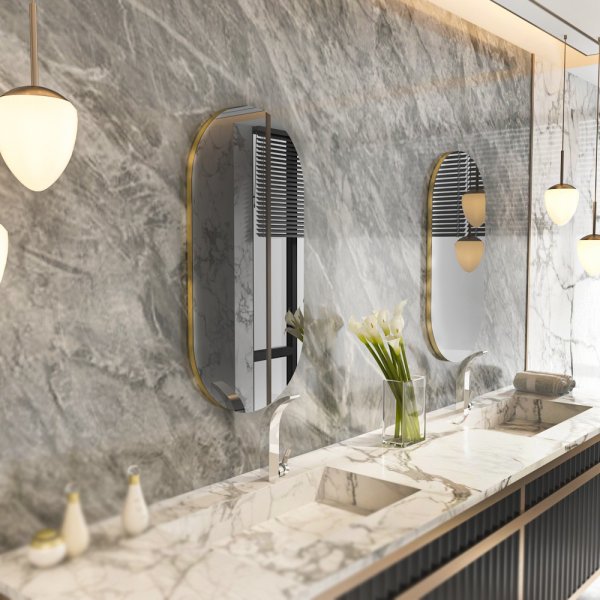 Rior\\\'s spiegel - Donkergrijs/goud