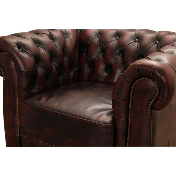 Dublin Chesterfield fåtölj Oxblod läder Dublin Chesterfield fåtölj Oxblod läder