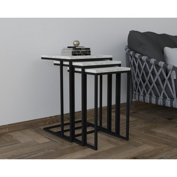 Table assise Stoli 32/36/40 x 32/36/40 cm - Noir/gris