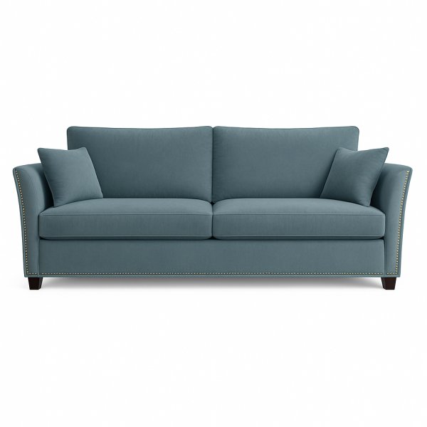 Soffa Liberty 3-sits med nitar - Blgrn