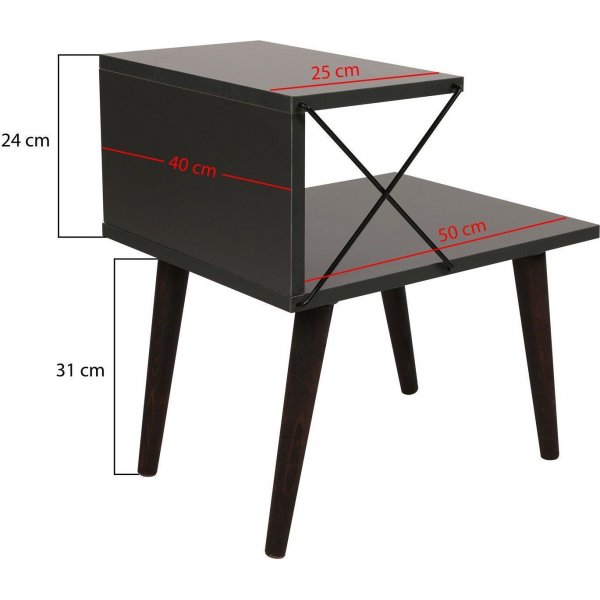 Kruis nachtkastje - Antraciet