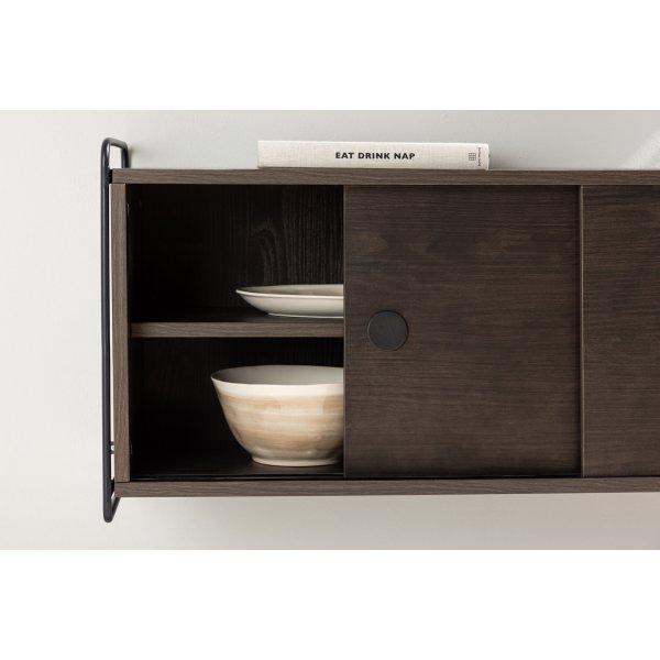 Paris wandkast 48 x 122 cm - Zwart/Mocca