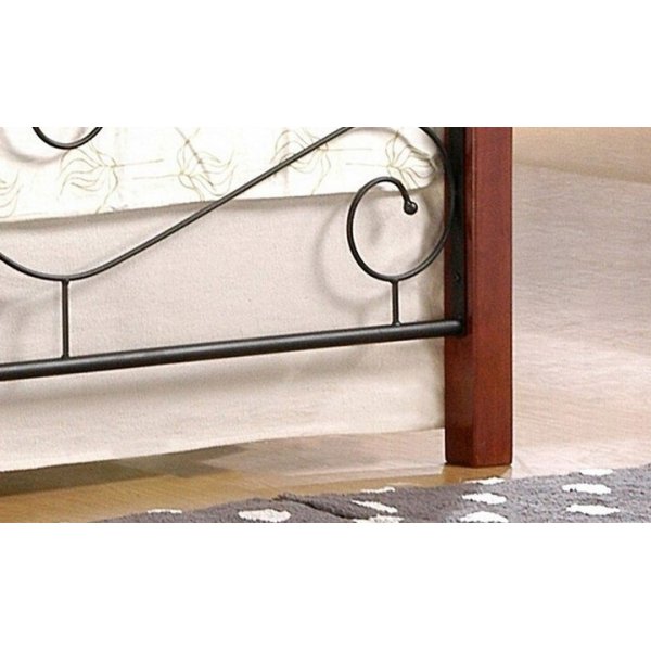 Litzy bedframe 140x200 cm - Antiek kersen/zwart