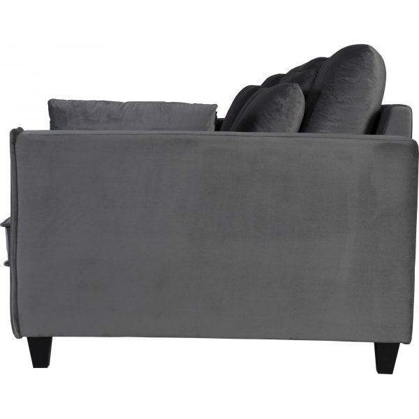 Soffa 270 cm bred och 114 cm djup - grå sammet Soffa 270 cm bred och 114 cm djup - grå sammet