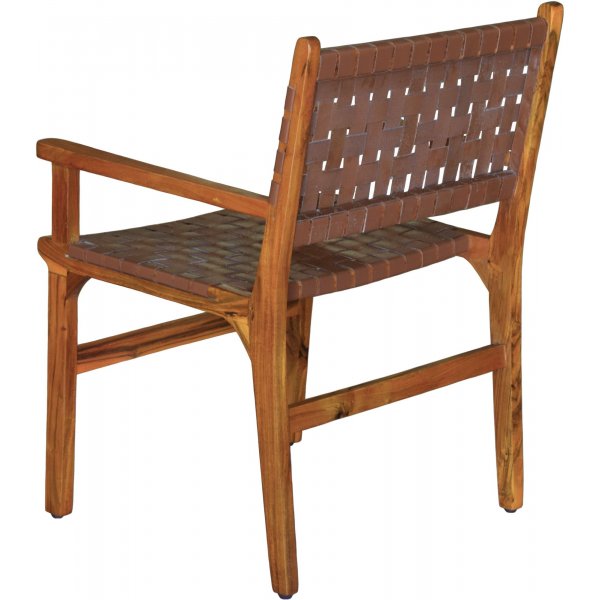 Porto Bello Karmstol Teak / Anilinläder + Möbeltassar Porto Bello Karmstol Teak / Anilinläder + Möbeltassar