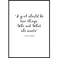 A GIRL SHOULD BE TWO THINGS.. - Poster 50x70 cm A GIRL SHOULD BE TWO THINGS.. - Poster 50x70 cm
