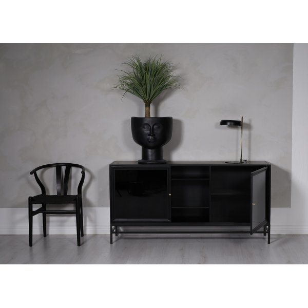 Revel sideboard 160 cm - Svart / Mörktonat glas Revel sideboard 160 cm - Svart / Mörktonat glas