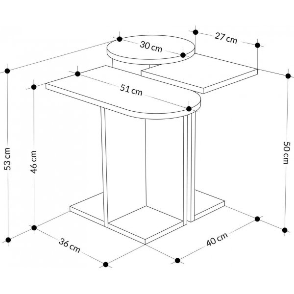 Mund satsbord 51 x 13 cm - Vit/ek/ljus mocka Mund satsbord 51 x 13 cm - Vit/ek/ljus mocka