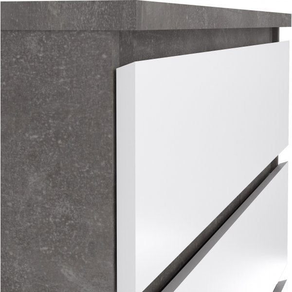 Naia ladekast met 3 lades - Beton/wit Naia ladekast met 3 lades - Beton/wit