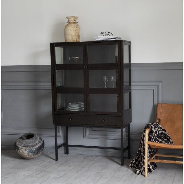 Lamier vitrinskp 162 cm - Brunbetsad ek