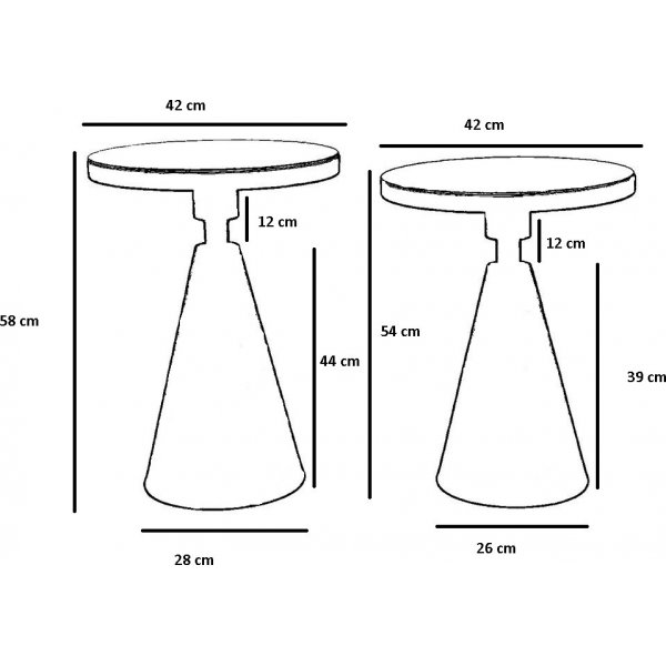 Set table d\\\'appoint Chalice 50/55 cm - Or/noir Set table d\\\'appoint Chalice 50/55 cm - Or/noir