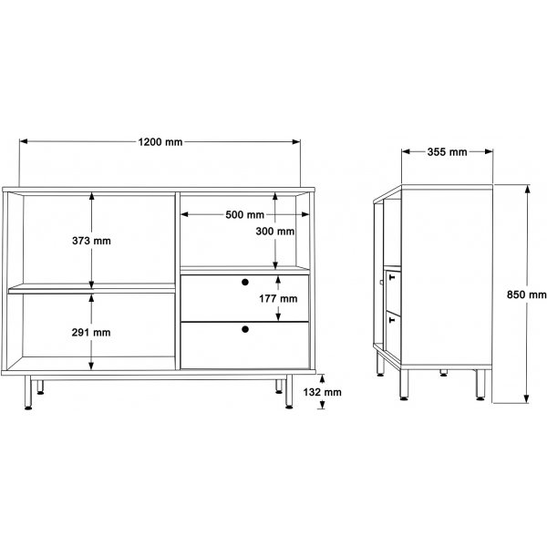 Armoire de cuisine Royce 2 - Chêne/blanc Armoire de cuisine Royce 2 - Chêne/blanc