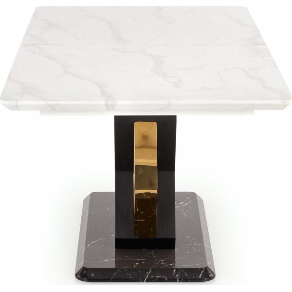 Table à manger Vincenzo 160-200 x 90 cm - Marbre blanc/noir/or Table à manger Vincenzo 160-200 x 90 cm - Marbre blanc/noir/or