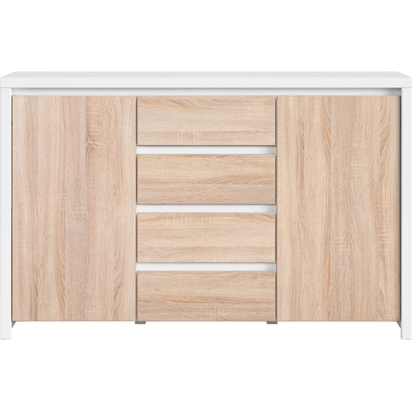 Caspian dressoir - Wit/sonoma eiken