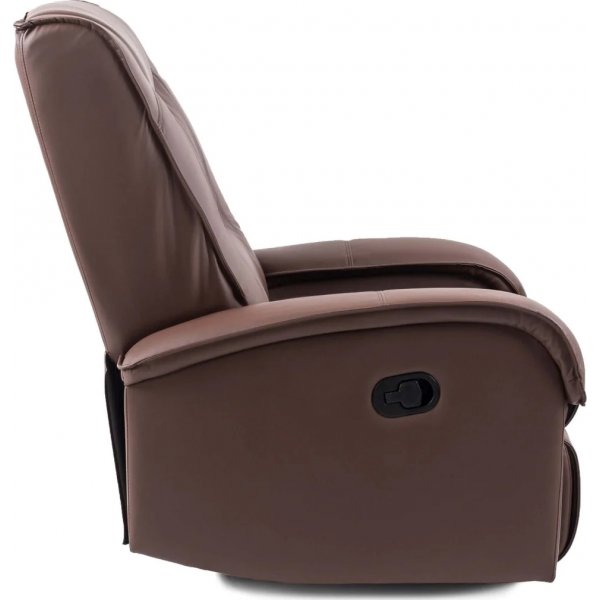 Jacqueline reclinerfåtölj i brunt ekoläder Jacqueline reclinerfåtölj i brunt ekoläder