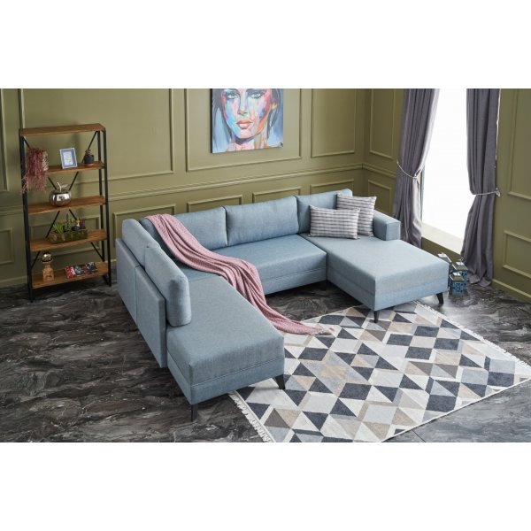 Canapé-lit modèle U - Bleu Canapé-lit modèle U - Bleu