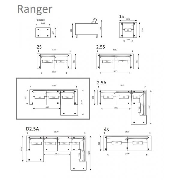 Canapé divan Ranger gauche - Velours taupe Canapé divan Ranger gauche - Velours taupe