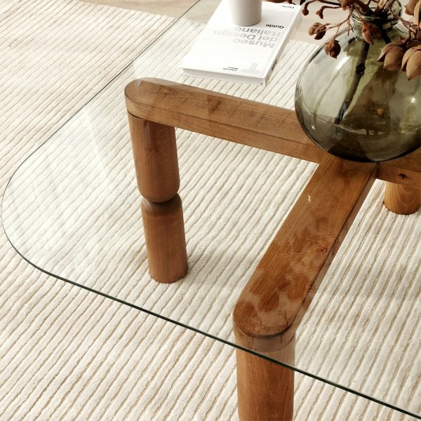 Table basse Kei 80 x 80 cm - Noyer Table basse Kei 80 x 80 cm - Noyer