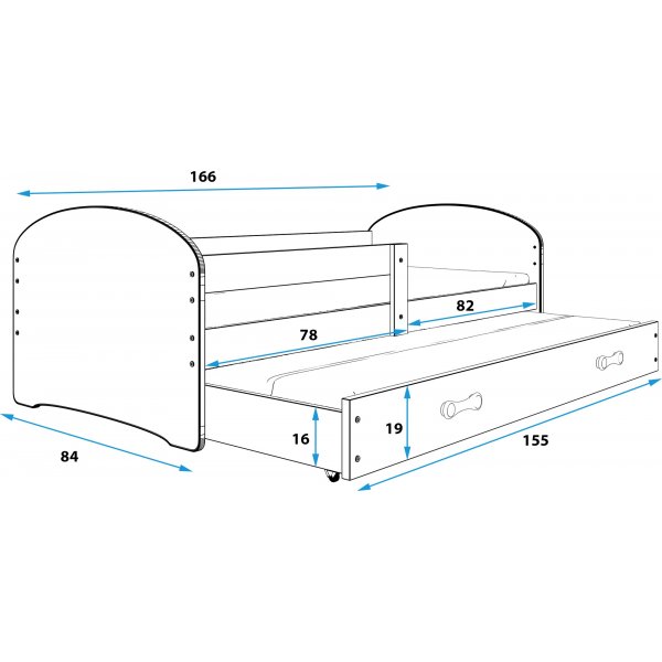Vejle barnsäng med extrabädd 80 x 160 cm - Valfri sticker & färg Vejle barnsäng med extrabädd 80 x 160 cm - Valfri sticker & färg