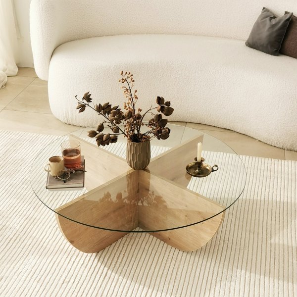 Table basse Lily Ø90 cm - Chêne saphir Table basse Lily Ø90 cm - Chêne saphir