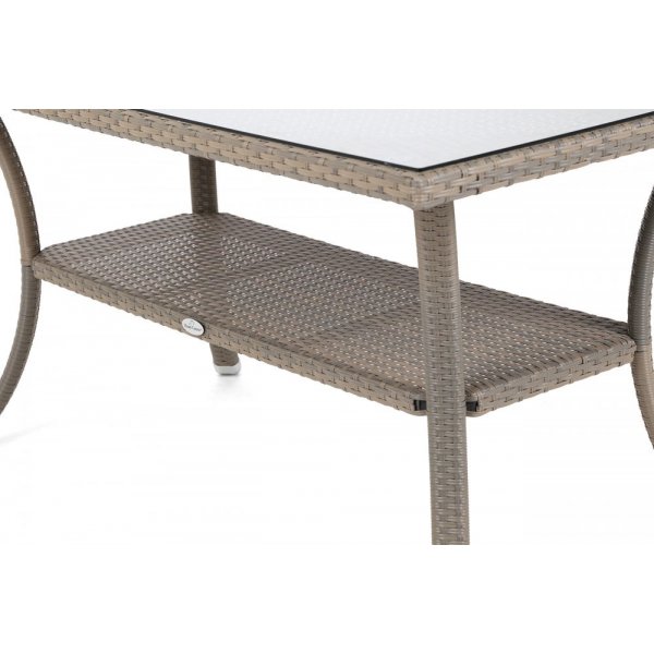 Matgrupp Sumba bord + 6 stolar & sittdynor - Beige melerad