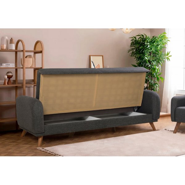 Kronos 3-sits bddsoffa Antracit