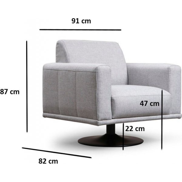 Nikea roterande f�t�lj - Ljusgr�