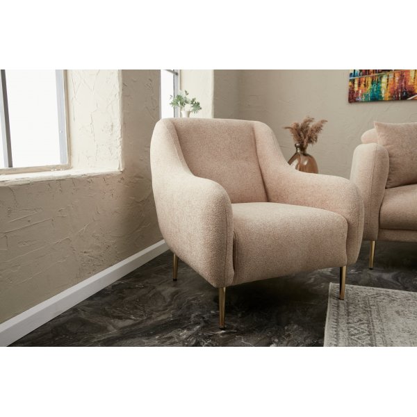 Fauteuil Simena - Beige/or Fauteuil Simena - Beige/or