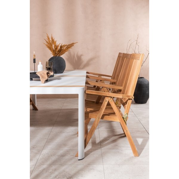 Togo utematgrupp med 6 st Kenya stolar - Teak/Vit Togo utematgrupp med 6 st Kenya stolar - Teak/Vit