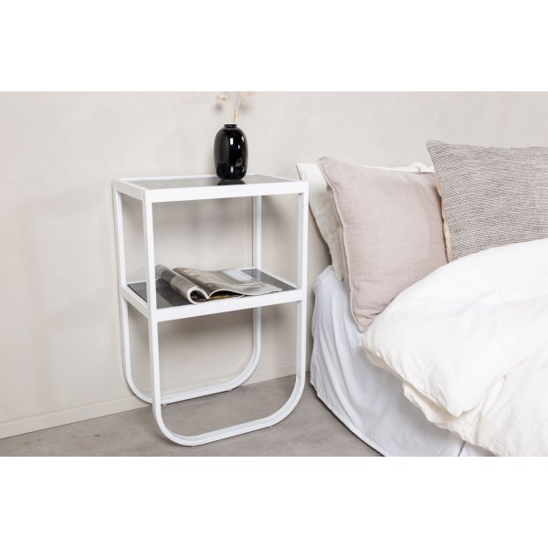 Korsbacken sängbord - Vit/grå Korsbacken sängbord - Vit/grå