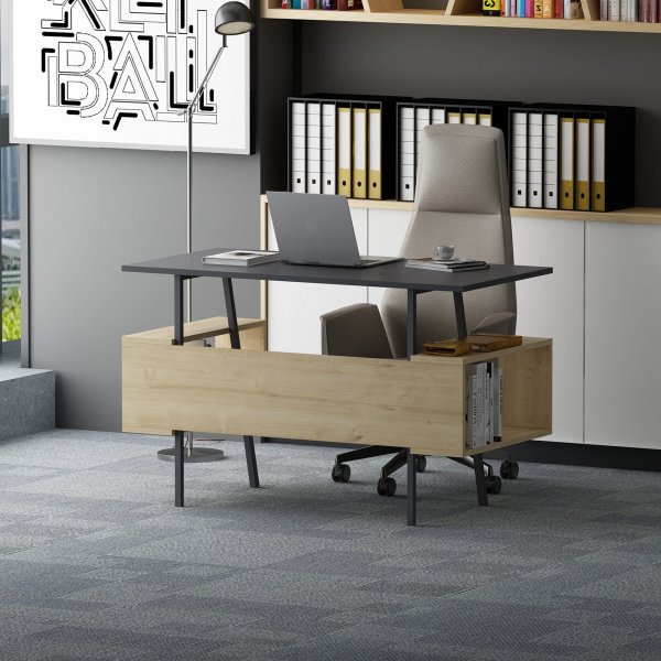 Iommi skrivbord 120x60 cm - Antracit/ek Iommi skrivbord 120x60 cm - Antracit/ek