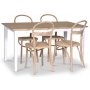 Fr matgrupp; matbord 140x90 cm - Vit / oljad ek med 4 st Danderyd No.16 stolar Whitewash