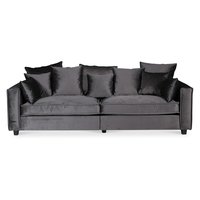 Megan Lounge 4-sits soffa XL - Mörkgrå (sammet)