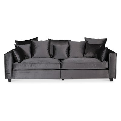 Brandy Lounge 4-sits soffa XL - Mörkgrå (sammet) + Fläckborttagare för möbler
