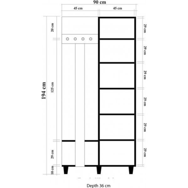 Meuble d'entrée Garmanto 90 cm - Chêne Sonoma/image Meuble d'entrée Garmanto 90 cm - Chêne Sonoma/image