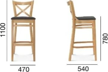 Bistro 1 barkruk - Optioneel kleur bekleding en frame