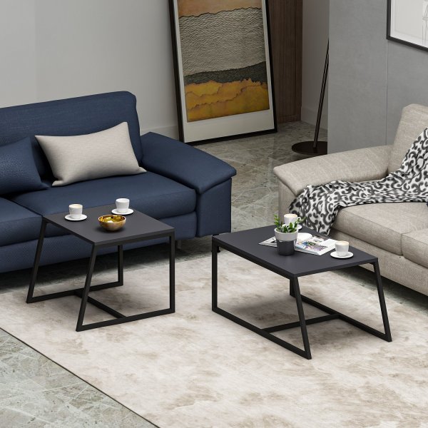 Table basse Pat 75/55 x 50/57 cm - Anthracite Table basse Pat 75/55 x 50/57 cm - Anthracite