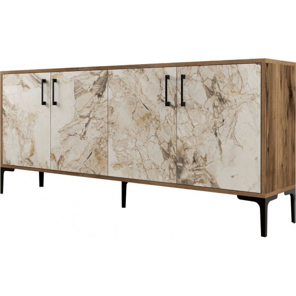 Buffet Kyiv 180 cm - Noyer/marbre blanc Buffet Kyiv 180 cm - Noyer/marbre blanc
