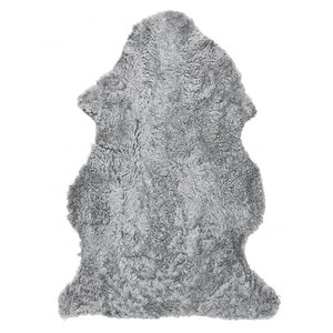 Peau de mouton boucle Anthracite/argent - 95 x 55 cm